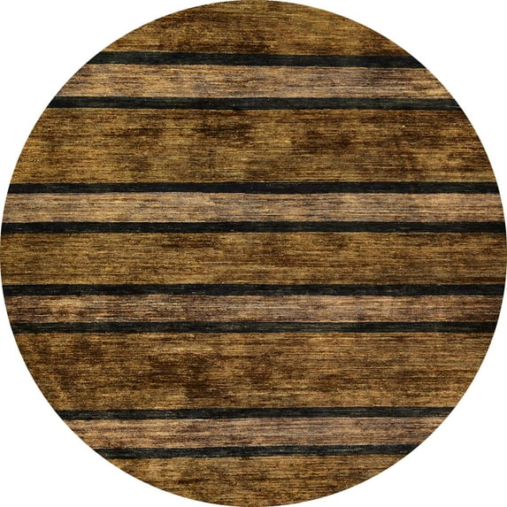 Ahgly Company Machine Washable Indoor Round Abstract Night Red Area Rugs, 4' Round