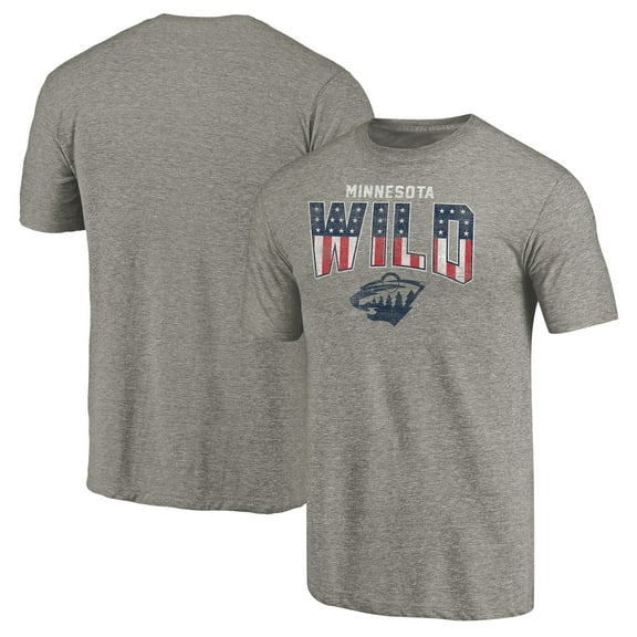 Men's Heathered Gray Minnesota Wild Freedom Tri-Blend T-Shirt