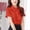 Red, variant on Ladies Chiffon Short Sleeved Summer New Thin Loose Korean Temperament Plus Size Slim Top Women's Work Shirts Blue S