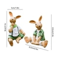 thumbnail image 4 of Dianli Gifts Easter Figurines Resin Bunny Cute Cartoon Rabbit Resin Ornaments Adorable Easter Rabbit Desktop Garden Figurine Cheerful Spring Home Decor Gift for Kids, 4 of 7