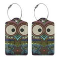 thumbnail image 3 of Disketp 2 Pcs Luggage Tag For Suitcase,Boho Owl Leather Baggage Tag With Stainless Steel Loop Privacy Cover For Women Men Girls, 3 of 5