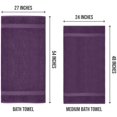 thumbnail image 2 of Juego de toallas de baño Utopia Towels, paquete de 6 unidades, 100% algodón, 60 x 120 cm, color ciruela, 2 of 6