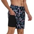 thumbnail image 2 of Sigee Love Butterflies Print Mens Swim Trunks with Compression Liner Quick Dry Swim Stretch Beach Shorts with Pockets,S-3XL, 2 of 7
