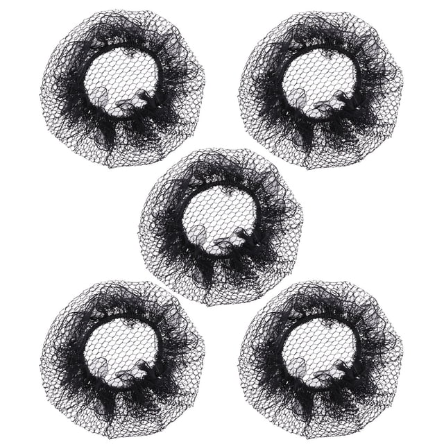 5 Pcs Rappel Élastique pour Cheveux Volants Filets pour Robes d'Écoute pour Performance de Danse Ballet (Noir)