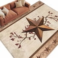 thumbnail image 6 of Farmhouse Texas Star Brown Area Rug 6x9 Washable Rug Non Slip Berry Vintage Wooden Large Area Rug Soft Stainresistant Indoor Floor Carpet for Living Room Bedroom Home Office Dining Room Nursery, 6 of 8