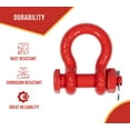thumbnail image 4 of 20 Pcs 1/2" Anchor Shackle Forged Carbon Steel w/ Safety Screw Pin Load Limit 4,000 lbs Double Rust Protection Heavy Duty D Ring Bolt Type Shackle for Towing, Rigging, Vehicle Recovery, 4 of 9