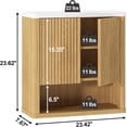 thumbnail image 3 of Bathroom Wall Cabinet, Medicine Cabinets, Over The Toilet Storage Cabinet with 2 Doors, Adjustable Shelf and Faux Marble Top, Natural Oak, 3 of 17