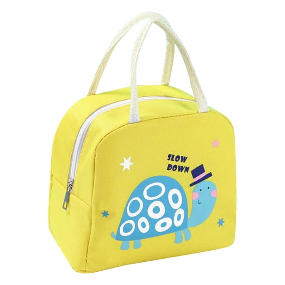 SSBSM Bento Bag Thick Comfortable Grip Oxford Cloth Animal Print Cooler Bag for School