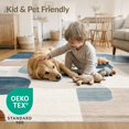 thumbnail image 4 of ODIKA 8'x10' Washable Area Rug Tan Abstract Brushstroke Geometric Interlocking Neutral Navy for Dining Room, Large Office, Lounge, Non-Slip Chair-Friendly Mat, 4 of 7