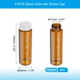 thumbnail image 2 of Uxcell 6Pcs 50ml pequeños frascos de vidrio marrón con tapa de rosca blanca, botellas de muestra graduadas de vidrio borosilicato, 2 of 6