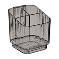 thumbnail image 2 of Toothbrush Holder Wall Mount No-Drill Bathroom Organizer,3-Slot Detachable Toothpaste Rack with Drain Tray,Transparent PET for Vanity Shelf Grey, 2 of 5