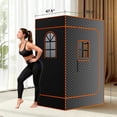 thumbnail image 6 of Sunyrisy Portable 2-Person Sauna Tent w/ 9 Heat Settings & 99-Minute Timer, 2 Windows, Powerful 1000W/2.6L Steamer, Includes 2 Folding Chairs, 5-Layer Insulated Waterproof Design, 6 of 8