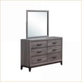 thumbnail image 3 of Dressers, Rustic Transitional 6-Drawer Dark Grey Foil Finish with Black Hardware | Grey | Solid Wood+MDF, 3 of 5
