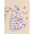 thumbnail image 3 of Bagilaanoe 4th of July Jumpsuit Shorts for Toddler Baby Girl Sleeveless Print Romper Overalls 6M 12M 18M 24M 3T 4T 5T 6T Kids Short Pants Independence Day Clothes, 3 of 7