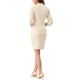thumbnail image 3 of Conjunto de falda de 2 piezas Inspire Chic para mujer, con chaqueta de solapa y falda lápiz, talla XS, color caqui claro, 3 of 6