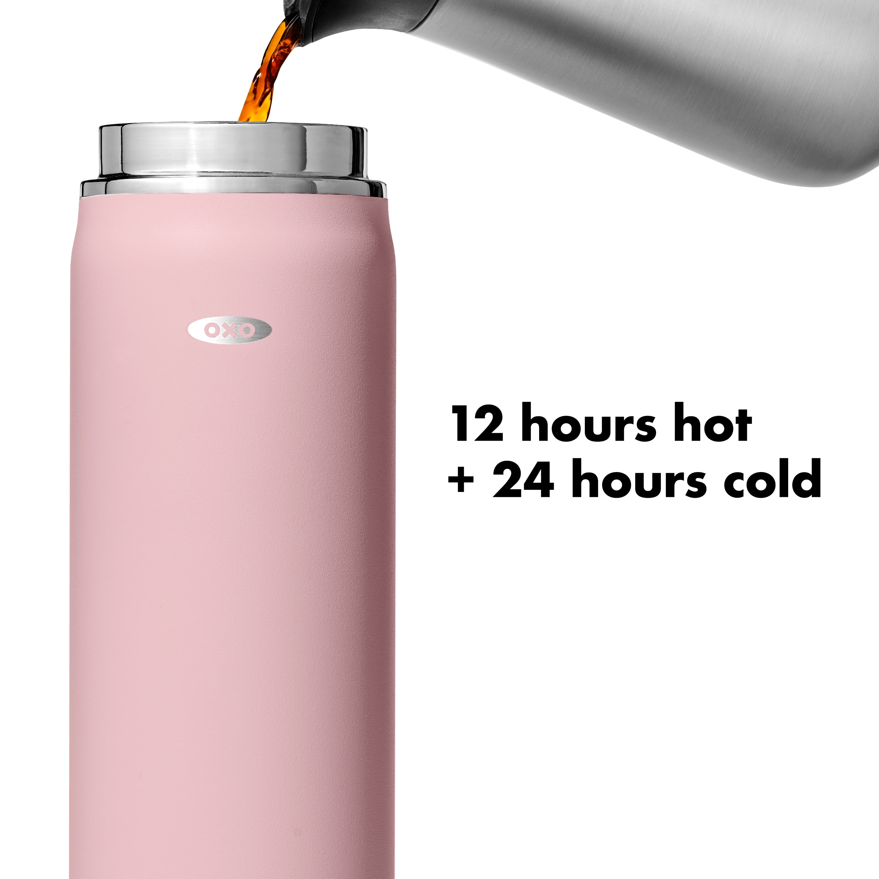OXO Strive 40 oz. Insulated Water Bottle with Handled Lid - Rose Quartz