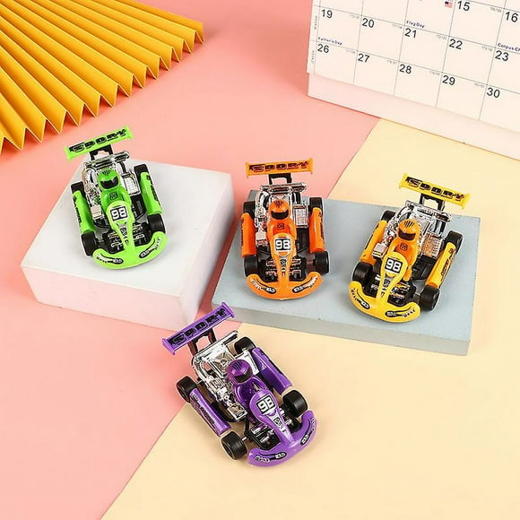 1PC teenager Pull Back Power Racing Plastic Car Power Kart Teen Puzzle Vehicles Car Formula Car Inertia Go-kart Color Random-SHUNJING