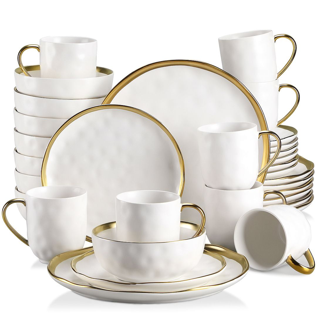 LOVECASA Dinnerware Sets, Stoneware Dinner Set for 8, 32Piece Round