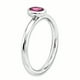 Argent Sterling Empilable Expressions Ovale Rose Tourmaline Bague Taille 7 – image 3 sur 3