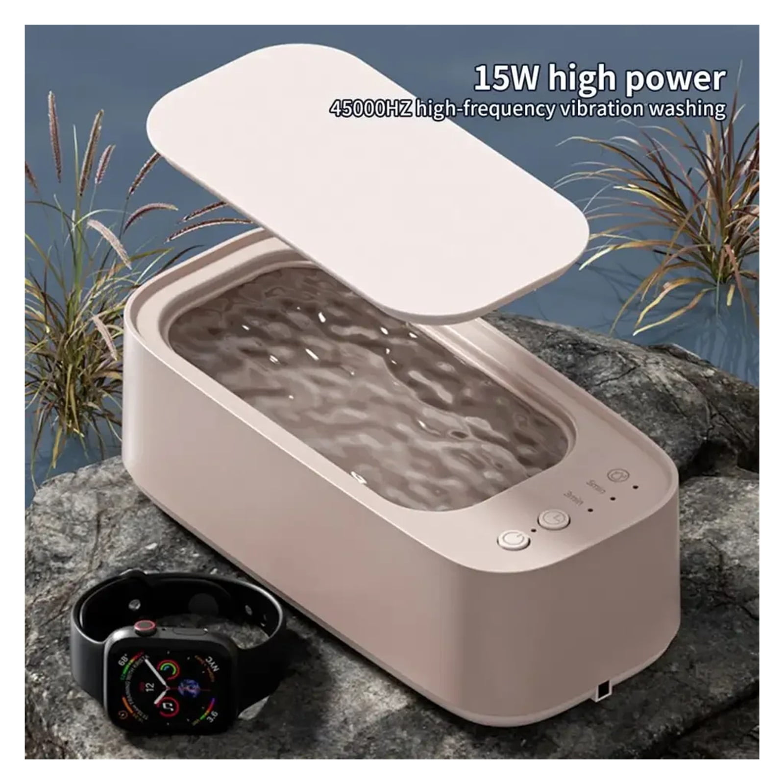 45KH Ultrasonic Jewelry Washer - Professional Household Cleaner for Glasses, Watches, Earrings, Rings, Necklaces, Razors, Lens