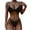 Black-13, variant on Women's Ribbed O-Ring String Bikini Swimsuit Cheeky Thong Swimwear Two Pieces Bathing Suit