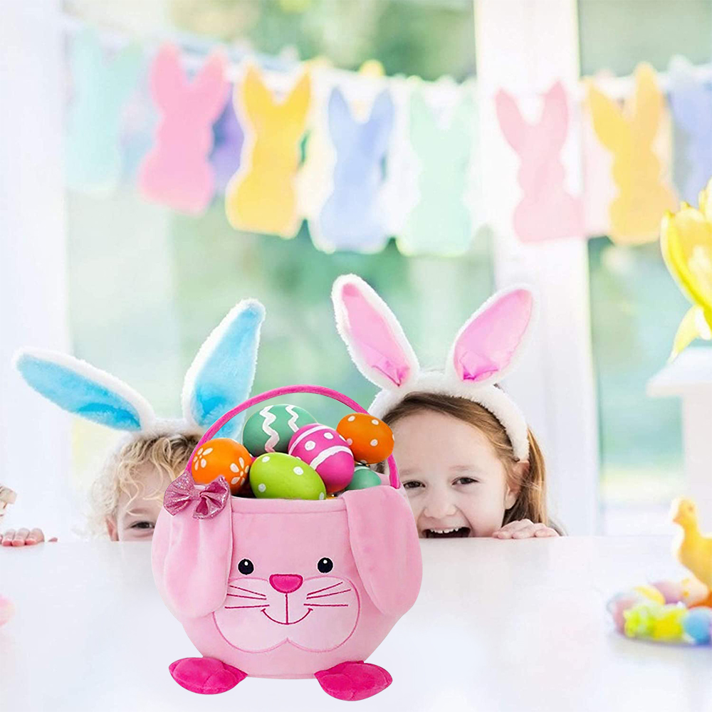 Movsou Easter Bunny Basket, Suitable for Girls and Boys Easter Party Gift Pink - image 8 of 8