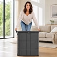 thumbnail image 4 of Large Zippered Storage Bin 50*60*70cm for Moving Quilts Bedding Clothes Heavy Duty Non Woven Fabric Organizer with Reinforced Handles Fits Under Bed Closet Storage Unit, 4 of 8