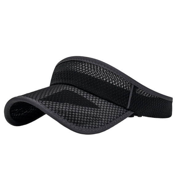 Unisex Extended Brim Cycling Visor Hat for Men Women Open Top Sun Shade Cap - Breathable Lightweight Sports Visor for Running Hiking Outdoor Activity Adjustable Fit Black