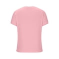 thumbnail image 5 of CFLVAEK Summer Cap Sleeve Tshirts for Women Casual Round Neck T Shirts Loose Solid Color Basic Tees 2025 Pink S, 5 of 6