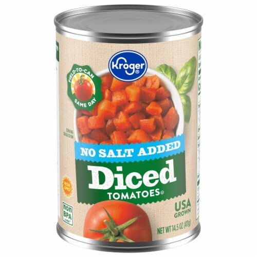 KR No Salt Added Diced Tomatoes 14.5 oz - Pack of 2
