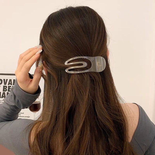 YAOBAMM Barrette Cheveux Femmes Pince à Cheveux Transparente Antidérapante Bord Lisse Résistant aux Casses Multi Cheveux Fixe Léger Élastique Ressort Épingle à Cheveux