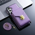 thumbnail image 4 of Handbag Wallet Case for Samsung Galaxy S25 Plus with Shoulder Strap, with Back Card Slots Holder PU Leather Magnetic Snap Zipper Flip Purse Shockproof Phone Cover for Galaxy S25 Plus - Purple, 4 of 6