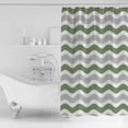 thumbnail image 4 of Extra Long Shower Curtain 72x96 Inch, Sage Green Grey Shower Curtain Waterproof Bathroom Decor Abstract Geometric Ocean Wave Stripe Fabric Bath Curtain Set Accessories with Hooks, 4 of 6