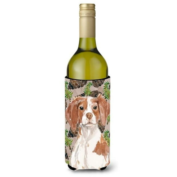 Brittany Spaniel Pine Cones Wine Bottle Beverge Insulator Hugger