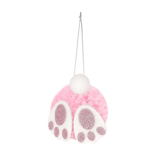 Decoraciones de Pascua, adornos de Pascua, regalos de Pascua, adornos de Pascua, lindos pompones con orejas de conejo y cola, decoraciones colgantes de Pascua, adornos de conejo peludo para árbol, cor