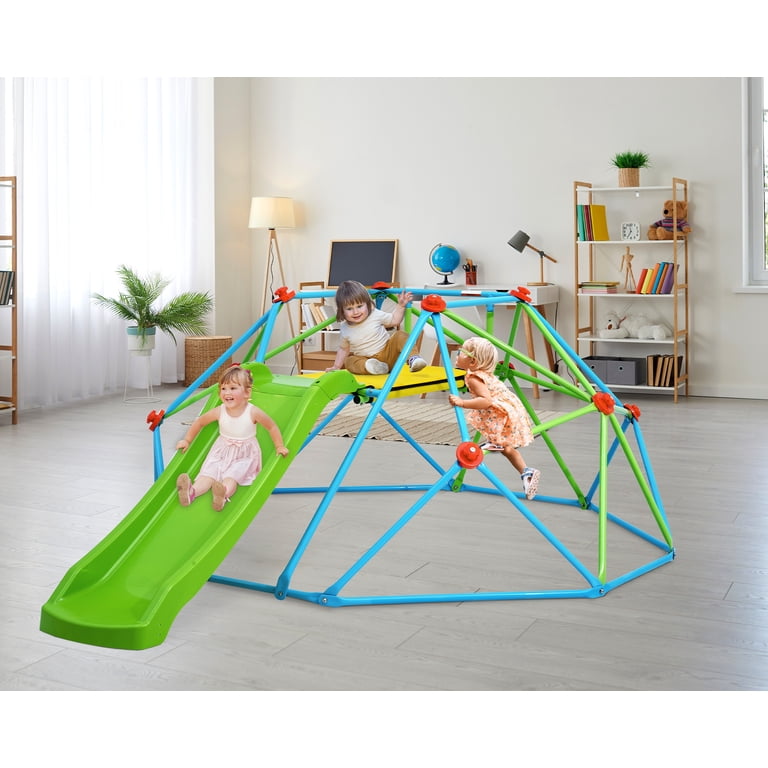Zupapa 2 in 1 Climbing Dome & Slide, Jungle Gym for Kids, Max Load