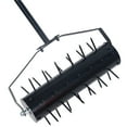 thumbnail image 3 of Tcbosik 17 inch Heavy Duty Rolling Lawn Aerator, Manual Aerator for Garden Yard Lawn Care, Grass Dethatching Aeration Tool with 60 Inch Handle, Black, 3 of 9