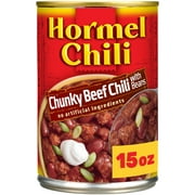 HORMEL Chili Chunky Beef Chili with Beans, No Artificial Ingredients, Regular, 15 oz Steel Can