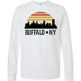 thumbnail image 3 of Inktastic Buffalo New York Skyline Retro Long Sleeve T-Shirt, 3 of 5