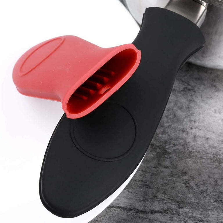 Pack of 2 Silicone Assist Handle Holder Frying Pan Pot Heat Insulated Grip  Sleeves Hotel Restaurant Steamer Cover Red - AliExpress