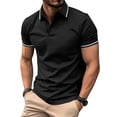 thumbnail image 2 of Evdexr Polo Shirts for Men Short Sleeve Slim Fit Tshirts Performance Wicking Work Golf Shirt Black 2XL, 2 of 10