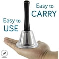 thumbnail image 5 of [2 Pack] Silver Steel Call Bells with Handle - Hand Bell Ring, Bed Alarm Elderly Assistance, School Teacher Classroom Doorbell, Office Reception Desk Restaurant Counter Tea Table Ringer Instrument, 5 of 5