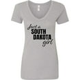 thumbnail image 3 of Inktastic Just a South Dakota Girl Born and Raised Women's V-Neck T-Shirt, 3 of 5