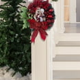 thumbnail image 5 of Christmas Wreath with Religious Nativity Scene, Red Poinsettias, Baubles and Bows, Festive Decor for Home and Holiday Season Decorations - C, 5 of 8
