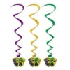 Beistle Club Pack of 30 Purple and Gold Mardi Gras Twirly Whirly Hanging Party Decorations 3"