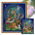 thumbnail image 1 of Hilo de bordar de algodón Wdftyju Kit de punto de cruz estampado de mundo Animal 11CT 43x50cm, 1 of 9