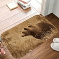 thumbnail image 5 of 1pc Brown Bear in the Wild Absorbent Non-Slip Bathroom Thickened Flannel Rug Decor,Soft,Quick Drying,Suitable For Indoor/outdoor Use,Bathrooms,Bedrooms,Kitchens,Terrace,Laundry Rooms,16"x24", 5 of 9