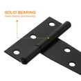thumbnail image 5 of 6Pack T-Strap Door Hinges, 12" Wrought Tee Shed Gate Hinges Iron (Black), 5 of 6