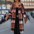 thumbnail image 4 of SYMOID Womens Orange Plaid Shacket - Oversized Relaxed Fit Long Sleeve, Lightweight for Spring Fall, Sizes S-XXL,Size L, 4 of 6