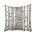 thumbnail image 1 of BOSDECO Twigs Snowy Birch Trees and Birds on Grey Pattern Perfect Giftwrap Design Winter Animal Pillowcase 20x20 inch, 1 of 1
